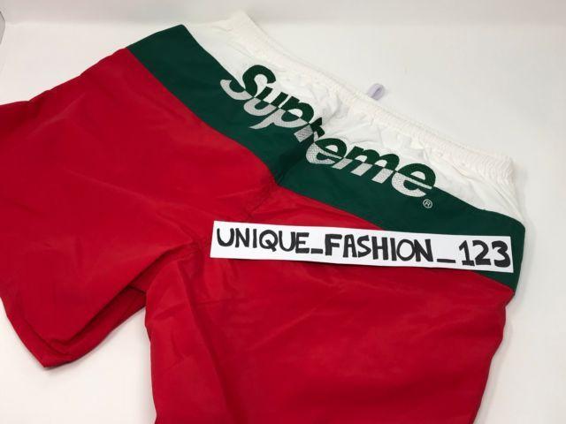 Red White Green Logo - Supreme Split Logo Water Short Shorts M White Green Red Ss17 Swim ...