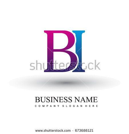 Red Colored Logo - initial letter logo BI colored red and blue, Vector logo design ...