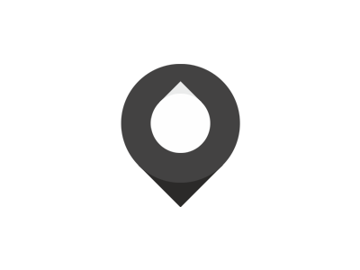 Liquid Circle Logo - Liquid drop + pin pointer, geometric logo icon construction GIF