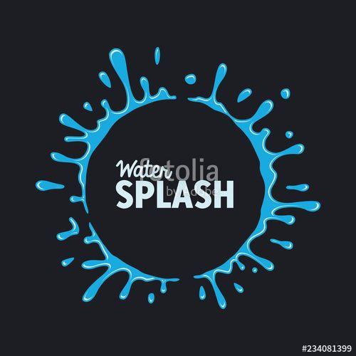 Liquid Circle Logo - Water Fresh Splash blue color liquid circle frame template text ...