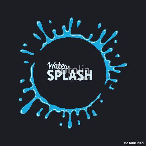 Liquid Circle Logo - Water Fresh Splash blue color liquid circle frame template black ...