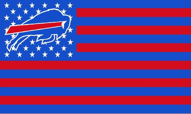 Bills Logo - Buffalo Bills logo with stars and stripes Flag 3FTx5FT Banner 100D