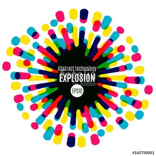 Liquid Circle Logo - Modern colorful flat sun. Fun liquid circle explosion with drops and ...