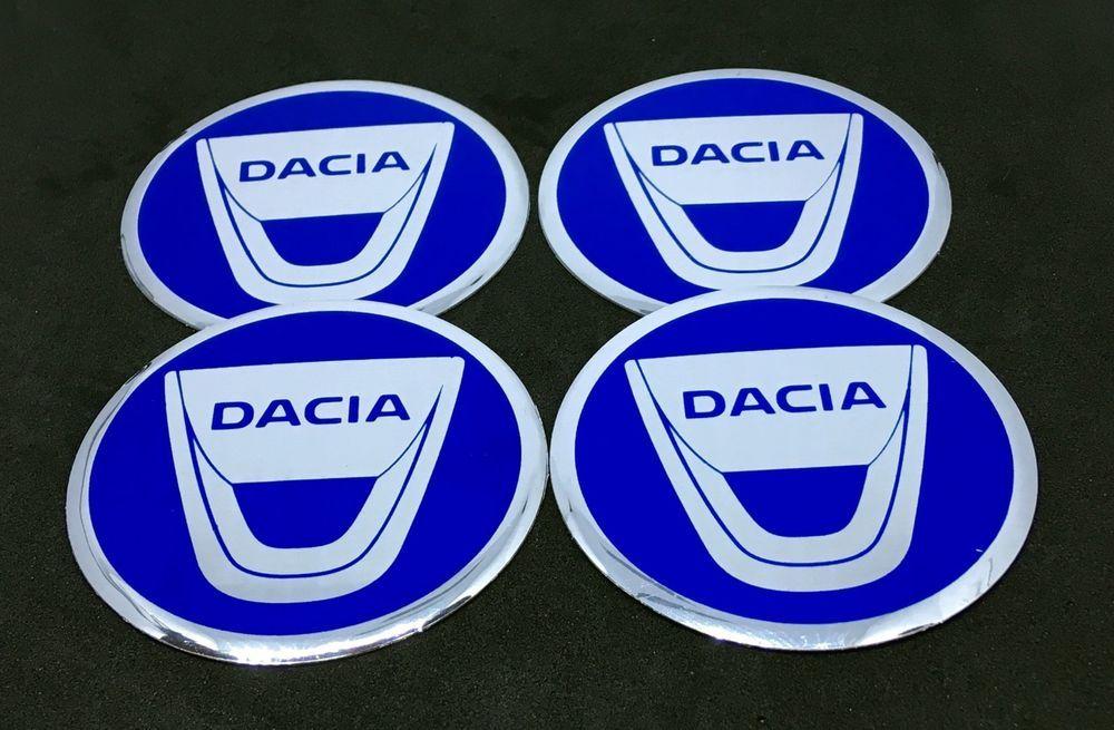 Blue Rim Circle Logo - DACIA 4 x 60mm Wheel Hub Cap Rim Cover Stickers Rims 3D Alum Logo ...