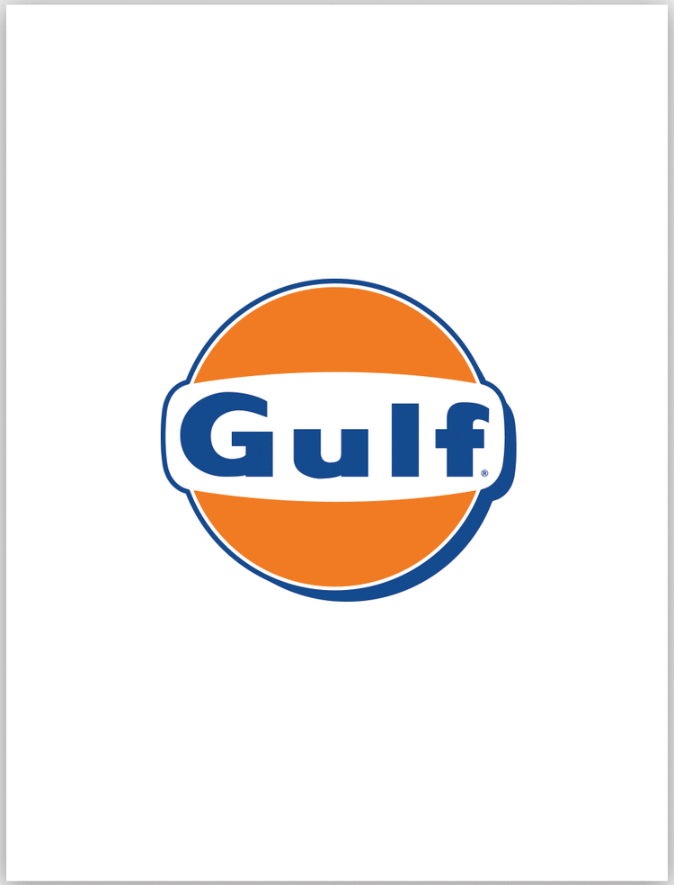 Blue Rim Circle Logo - The Air Factor-Shop Gulf Logo Blue Drop Shadow Rim. Car Decals