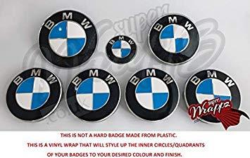 Blue Rim Circle Logo - WHITE & PANTONE BLUE SAME AS BMW Badge Emblem - Vinyl Overlay ...