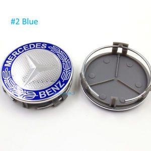 Blue Rim Circle Logo - 4Pcs Mercedes Benz Wheel Center Caps Hubcaps Rim Chrome Blue Emblem ...