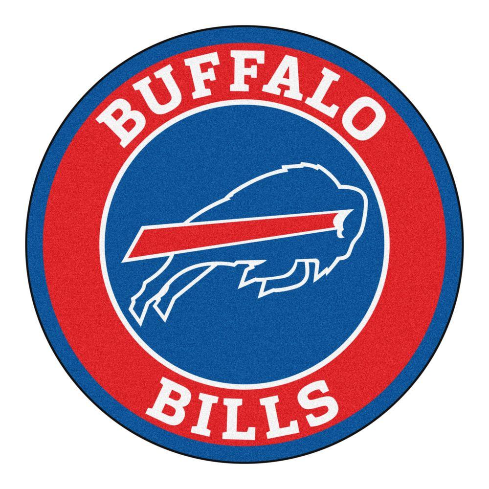 NFL Bills Logo - FANMATS NFL Buffalo Bills Red 2 ft. Round Area Rug-17952 - The Home ...