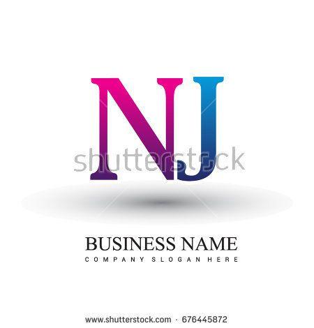 Red Colored Logo - initial letter logo NJ colored red and blue, Vector logo design ...