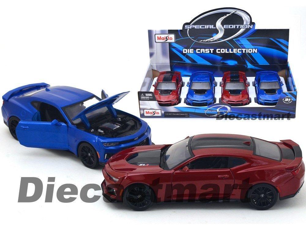 Electric Blue Red Sports Car Logo - CHEVROLET CAMARO ZL1 1:24 DIECAST MODEL CAR BY MAISTO BRAND NEW