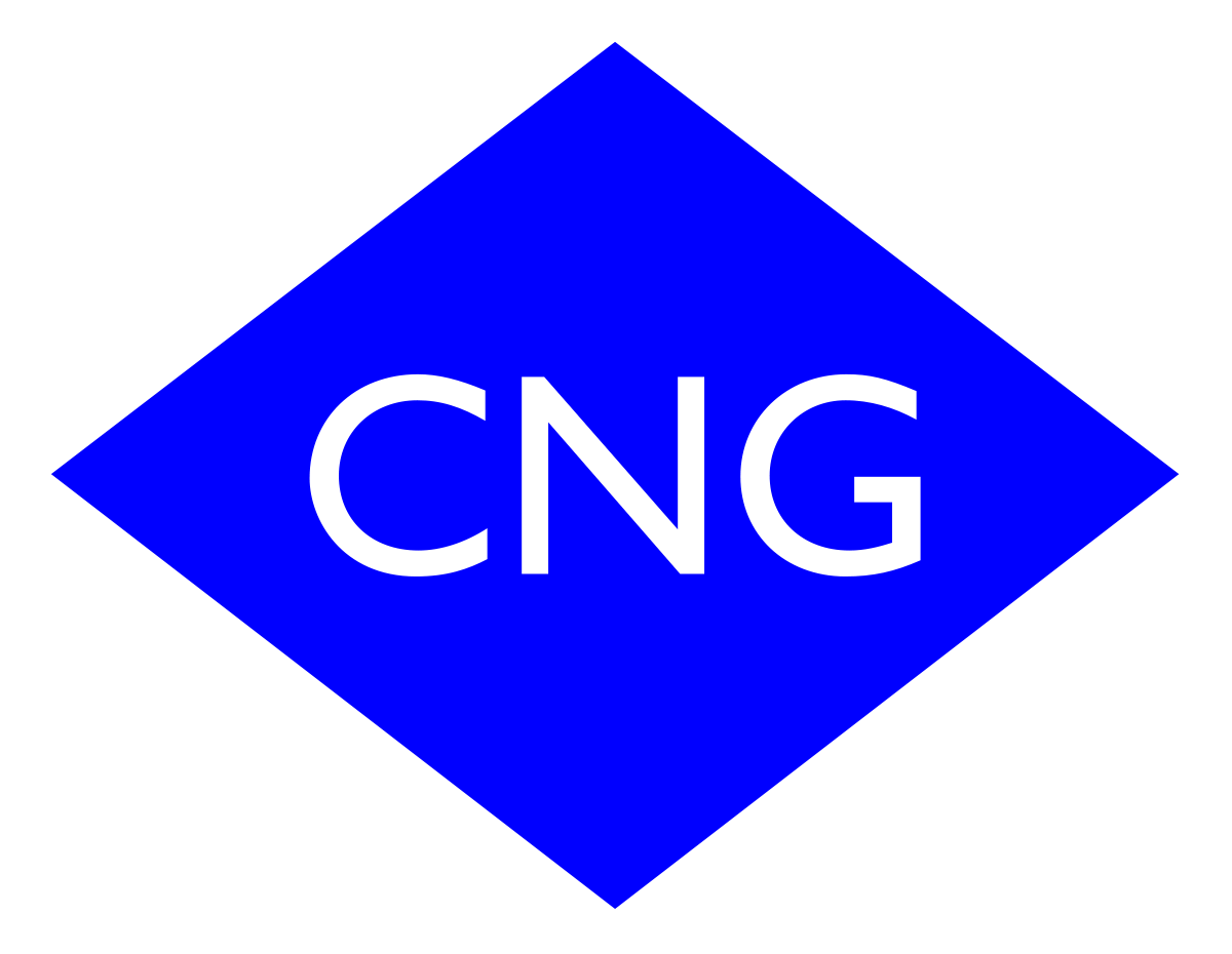 White and Blue Diamond Construction Logo - Compressed natural gas