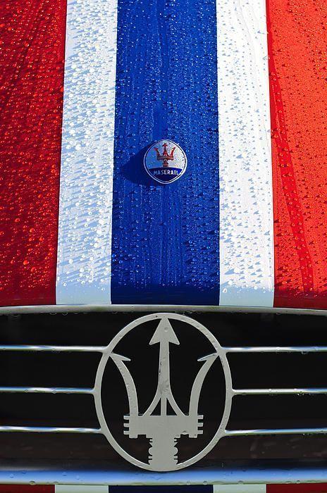 Electric Blue Red Sports Car Logo - 1956 Maserati Emblem Prints, 1956 Maserati Logo Photography, 1956 ...