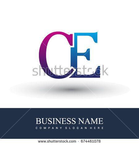 Red Colored Logo - initial letter logo CE colored red and blue, Vector logo design ...