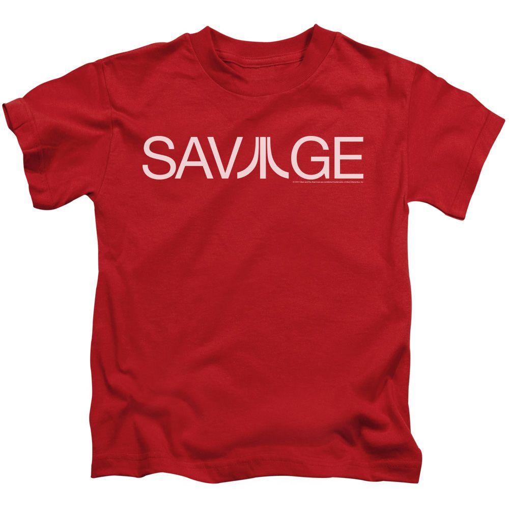 KT Is a Savage Logo - Atari Boys T-Shirt Savage Logo Red Tee | eBay