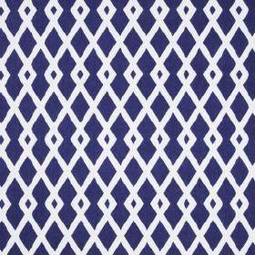 Lines Forming a Blue and White Diamond Logo - Graphic Fret - Ultramarine - Color Library Multi Purpose Fabric ...