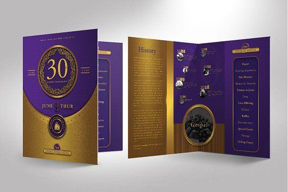 Purple and Gold Church Logo - Gold and Violet Church Anniversary ~ Brochure Templates ~ Creative ...