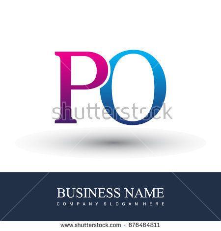 Red Colored Logo - initial letter logo PO colored red and blue, Vector logo design ...