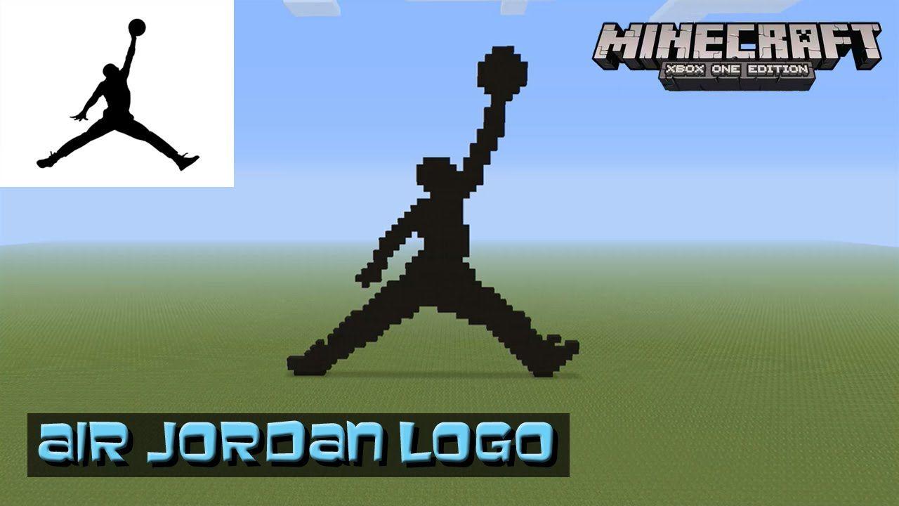 Green Jumpman Logo - Minecraft: Pixel Art Tutorial and Showcase: Air Jordan Logo (Michael ...