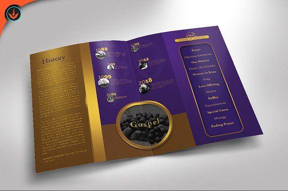 Purple and Gold Church Logo - Gold and Violet Church Anniversary Brochure Templates Creative