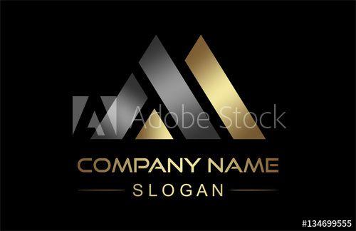 Gold Triangle Logo - logo letter m triangle in gold and metal color - Buy this stock ...