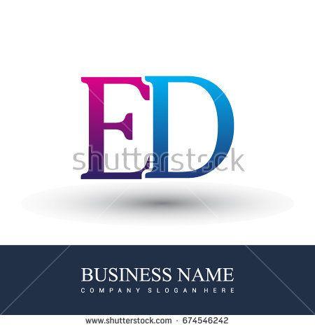 Red Colored Logo - initial letter logo ED colored red and blue, Vector logo design ...