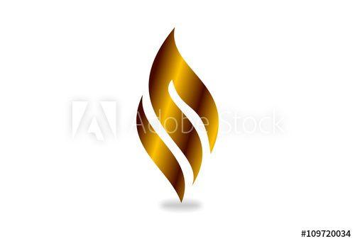 Gold M Logo - I N or M Vector logo design, 3D gold fire shape. Business ...