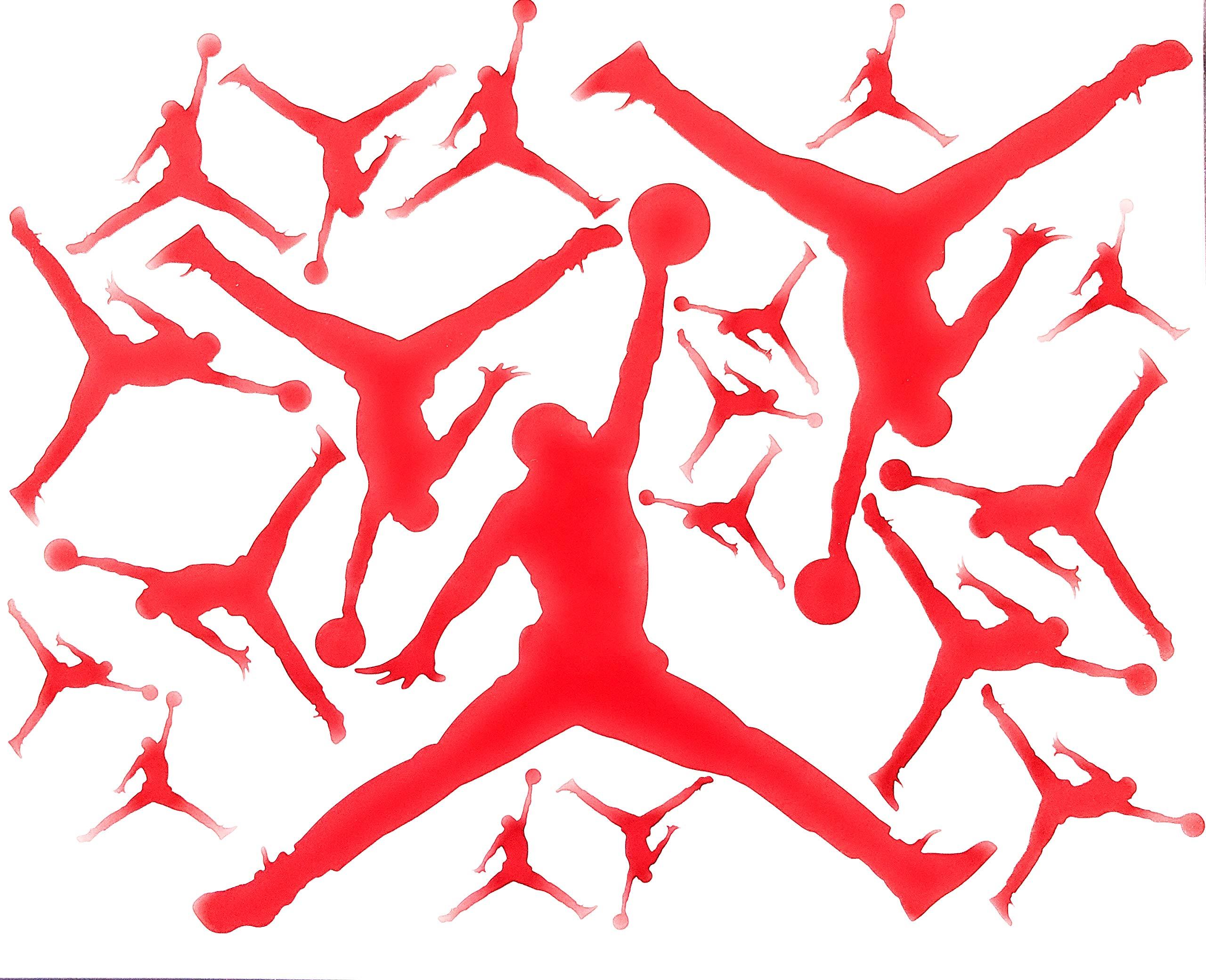 Red Jumpman Logo - Amazon.com : 19 Assorted Red Air Jordan - Jumpman Logo Vinyl Label ...