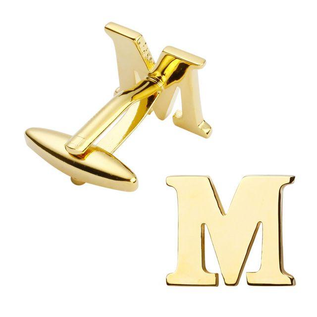 Gold M Logo - Men's Jewelry High Quality Metal Gold Fashion Cufflinks, French