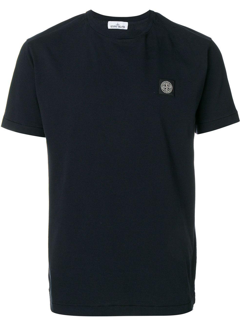 Leading Clothing and Accessories Retailer Logo - Stone Island logo patch T-shirt BLUE Men online leading retailer ...