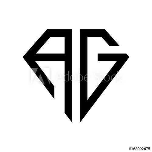 AG Logo - initial letters logo ag black monogram diamond pentagon shape - Buy ...