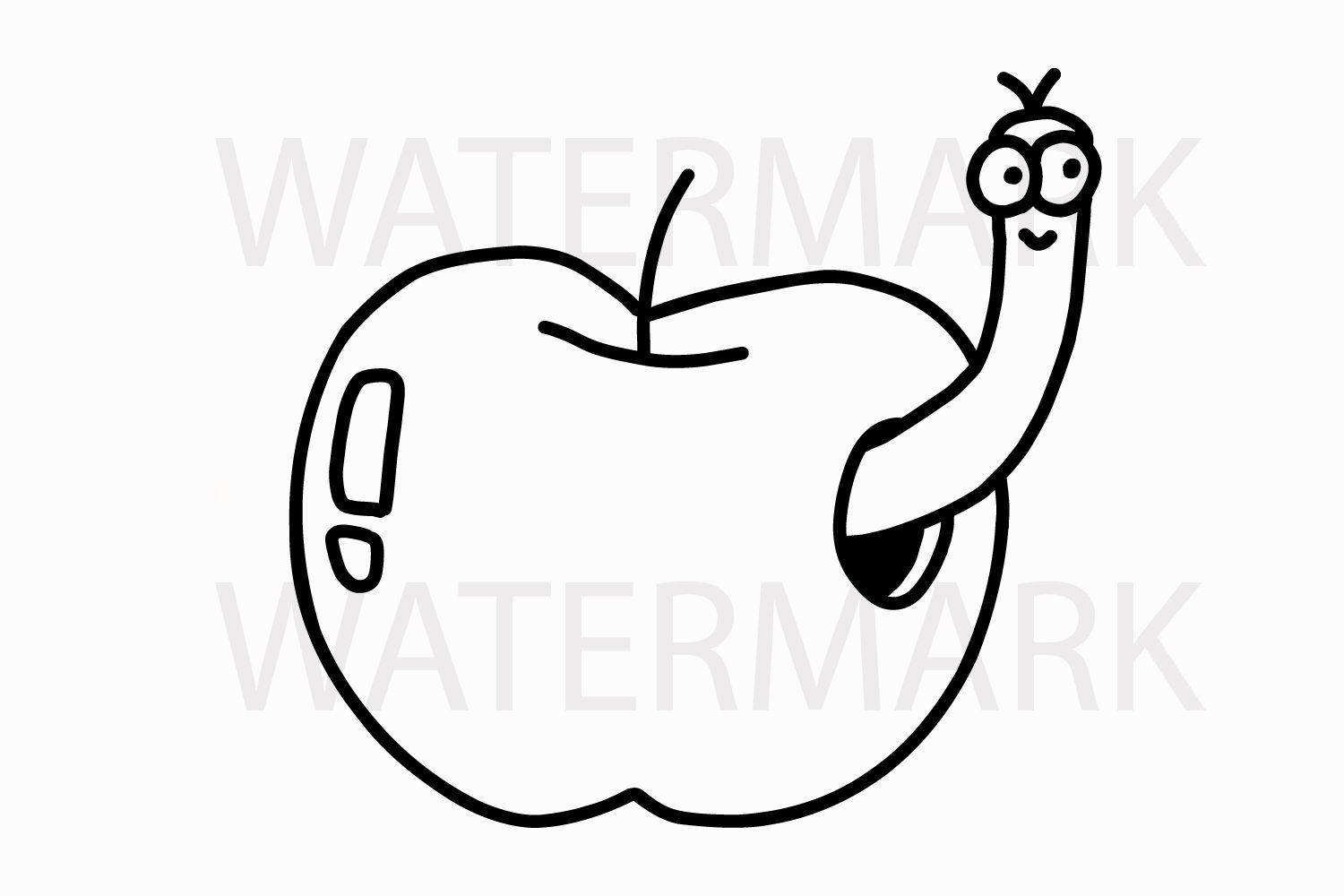 Apple Worm Logo - Apple Worm JPG Hand Drawing