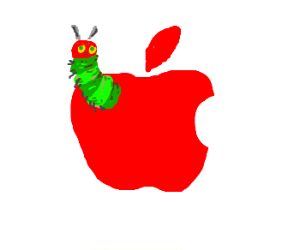 Apple Worm Logo - The new Apple logo has a worm in it drawing by Elincello - Drawception