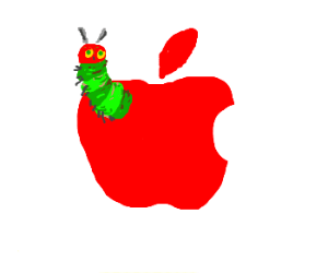 Apple Worm Logo - The new Apple logo has a worm in it drawing