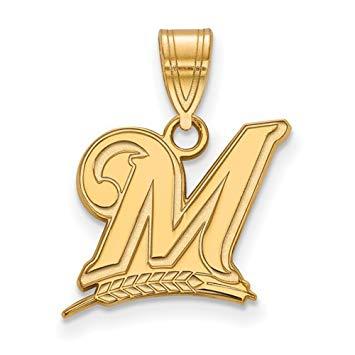 Gold M Logo - Milwaukee Brewers M Logo Pendant (14K Yellow Gold): Amazon.co.uk