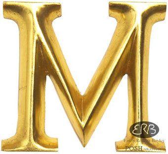 Gold M Logo - POSH Graffiti Gold Wooden Letters 12cm. M - Old English 12cm Gold ...