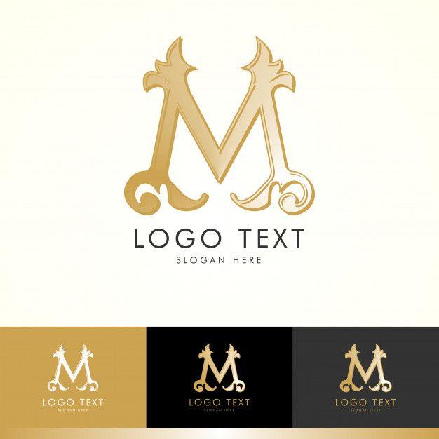 Gold M Logo - Logo m, monogram m, gold, vector m, logo design Vector. Premium