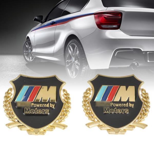 Gold M Logo - 2pcs Metal ///M Logo Car Side Emblem Badge Sticker Decal for BMW ...