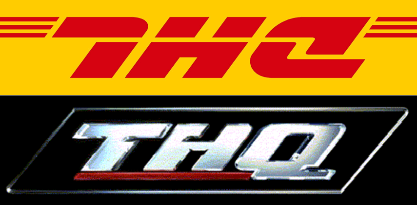THQ Logo - If you turn the DHL logo upside down, it looks like the THQ logo ...
