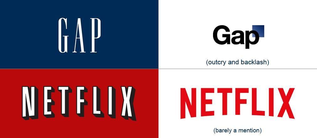 Old and New Netflix Logo - Why Gap's logo change failed but Netflix's didn't