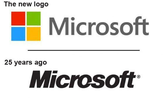 Old vs New Microsoft Logo - The New Microsoft Logo