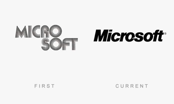 Old vs New Microsoft Logo - Interesting Old Vs New Image Showing Famous Logos