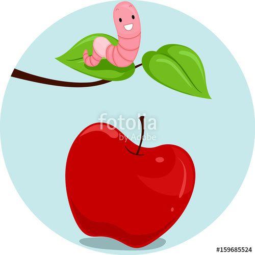 Apple Worm Logo - Preposition Apple Worm Above Stock Image And Royalty Free Vector
