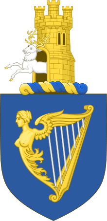 Blue and Yellow Harp Logo - Coat of arms of Ireland