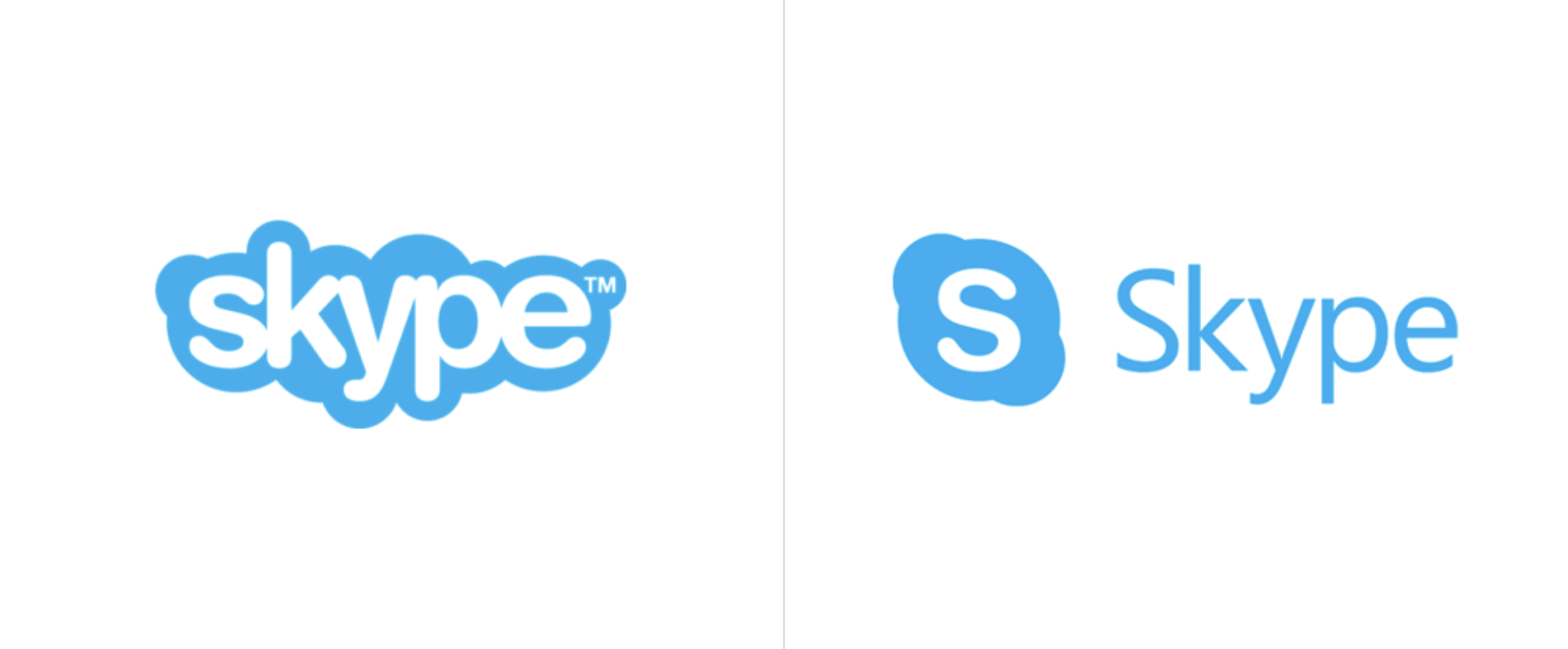 Old vs New Logo - Microsoft introduces a new Skype logo ahead of the app's big ...