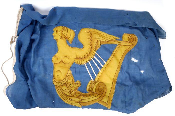 Blue and Yellow Harp Logo - 19th century, Standard of the Kingdom of Ireland, a gold harp on a ...