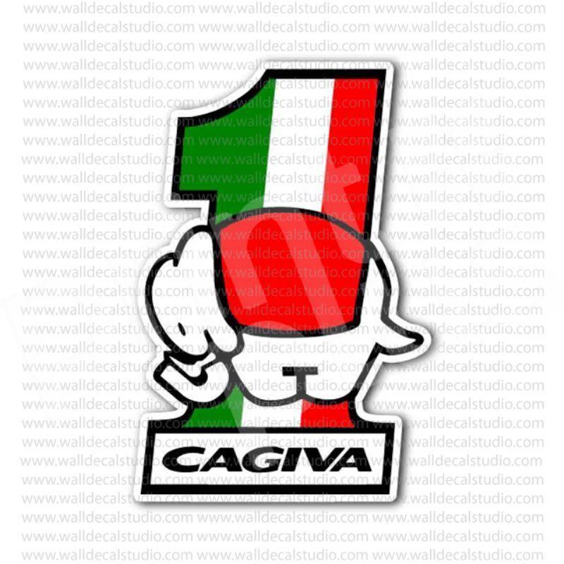 Italian Motorcycle Logo - Cagiva Italian Motorcycle Racing #1 Sticker | Motorcycle Stickers ...