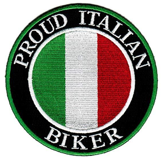 Italian Motorcycle Logo - Proud Italian Biker Embroidered Patch Italy Flag Iron On