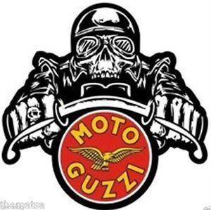 Italian Motorcycle Logo - MOTO GUZZI SKULL HELMET ITALIAN MOTORCYCLE BUMPER STICKER DECAL MADE