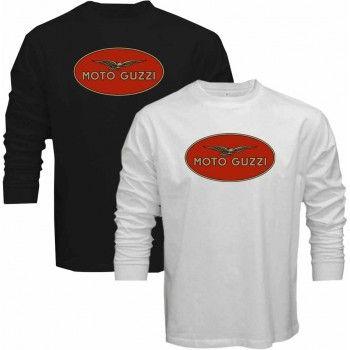 Italian Motorcycle Logo - New Tee T-Shirt Moto Guzzi Italian Motorcycle Logo Mens Long Sleeve ...