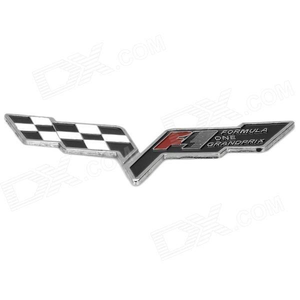 Red and White Car Logo - DIY 3D Racing Track Car Logo Sticker for Car + White + Red
